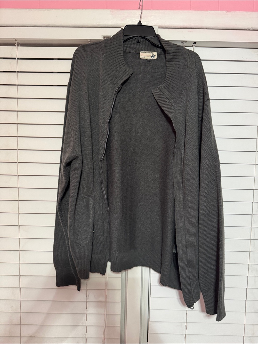Beverly Hills Polo Club Men's Dark Gray Zip-Up Sweater